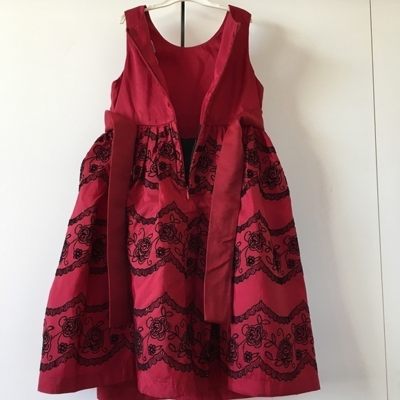 Jayne Copeland Little Girls Red Black 2-Pcs Holliday Dress with Cardigan Size 5 - Picture 11 of 16